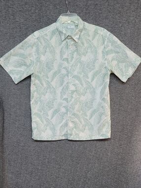 Cafe Luna Resort Style Casual Shirt Tropical Leaf Design Mens Size M